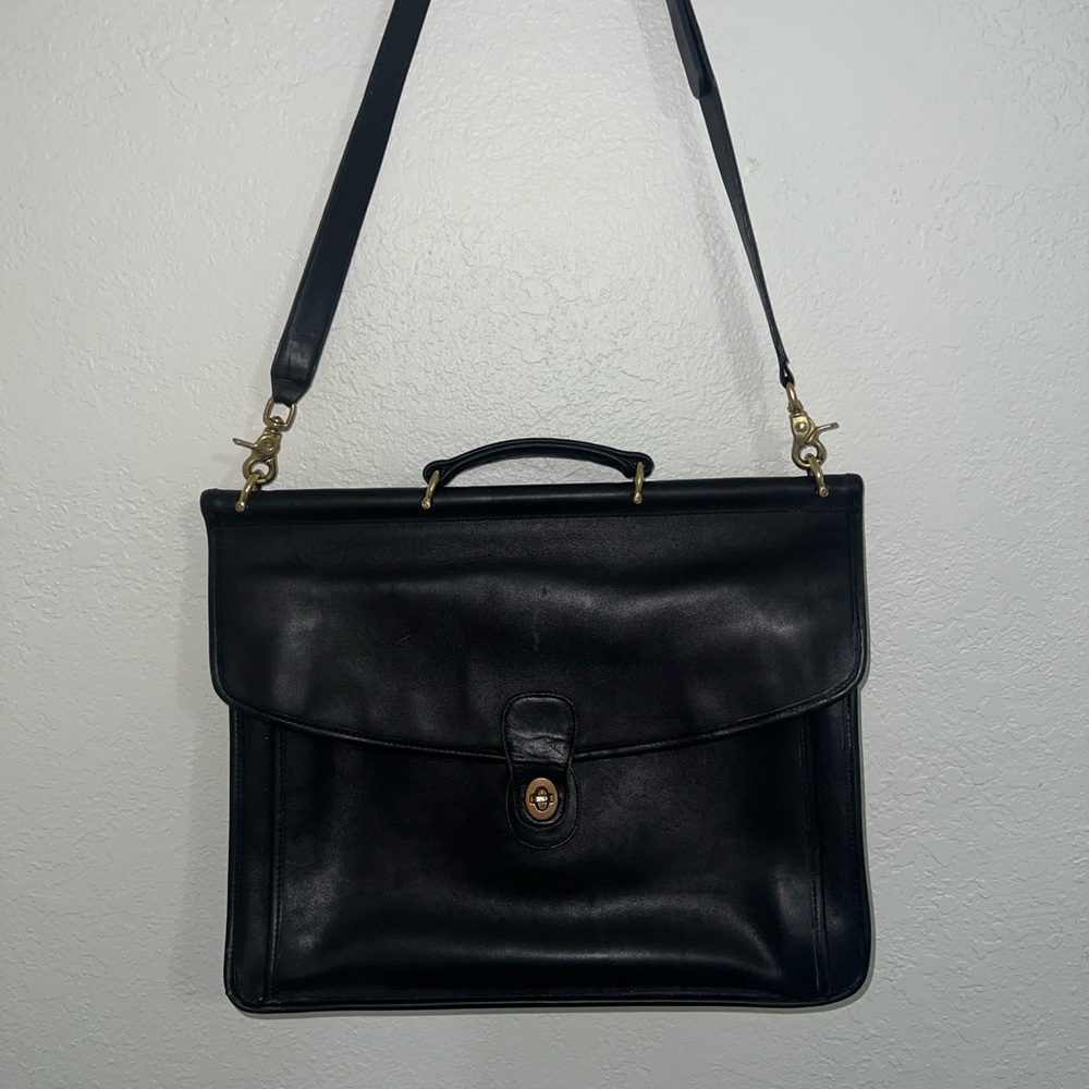 Coach Black Leather Briefcase